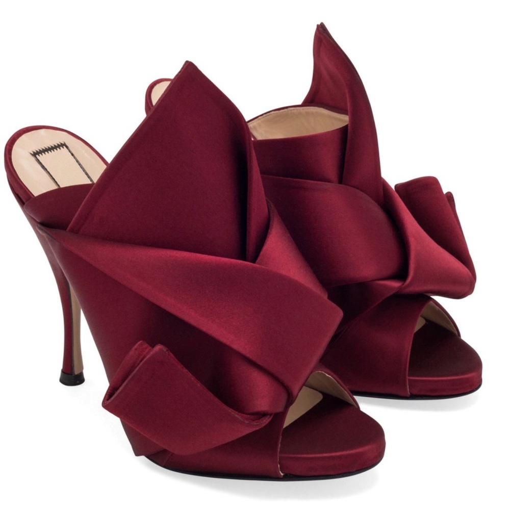 😍🌹NO.21 “Ronny” Burgundy Satin Heels (wedding season) 😍